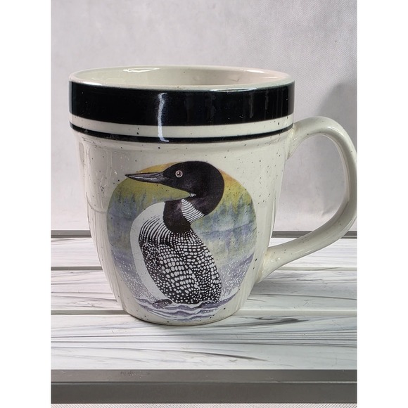 Folkcraft Stoneware Other - Vintage 'LOON LAKE' FOLKCRAFT STONEWARE Very Large 16 oz. Bird Mug/ Scotty Z